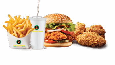 1 Strip Burger with 3 Wings